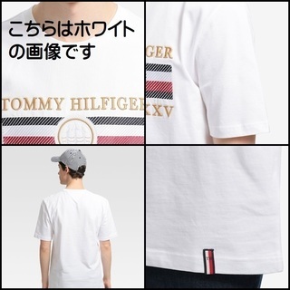 凝った刺繍がすごい Tシャツ ネイビーL　TOMMY HILFIGERの画像