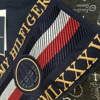 凝った刺繍がすごい Tシャツ ネイビーL　TOMMY HILFIGERの画像