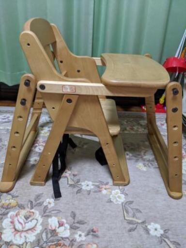 木製ハイ・ローチェア