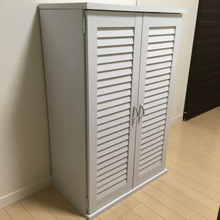 [終了]シューズボックス 靴箱 ホワイト 棚