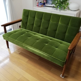 カリモク60 Kチェア 2シーター モケットグリーン