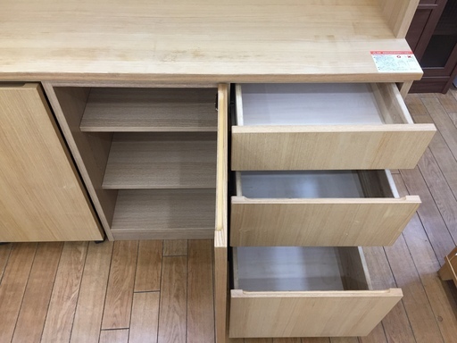 【トレファク鶴ヶ島店】無印良品　レンジボード　131cm幅　タモ材使用