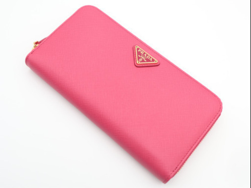 《PRADA/ロゴプレート ラウンドファスナー長財布》S 未使用品 極美品 箱