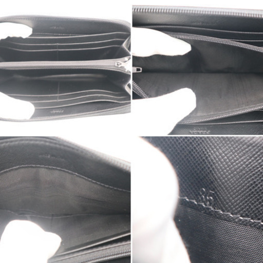 《PRADA/ナイロン プレート ラウンドファスナー長財布》Sランク 未使用品 ブラック