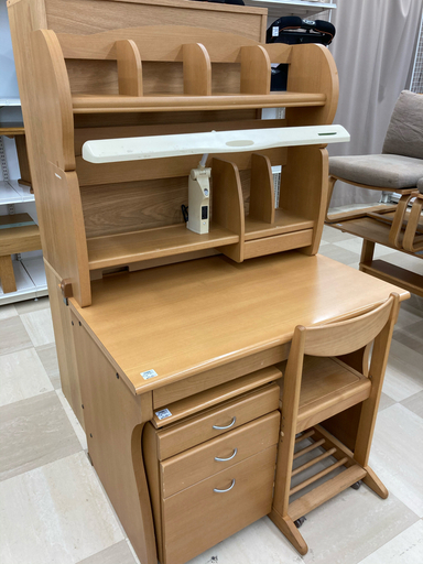 イス+袖机付き 学習机セット 松澤工藝株式会社
