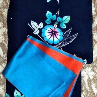 藍染め浴衣と帯