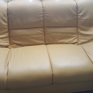 2人掛けソファ、黄色