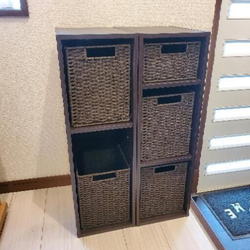 終了 ニトリ収納ラック2個セット 収納バスケット付き