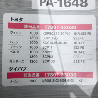 ヴィッツ　パッソ　ラクティス　ブーン　エアクリーナーエレメントの画像