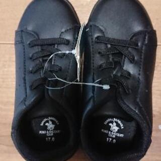男の子 未使用 17cm POLO 黒い靴✨の画像