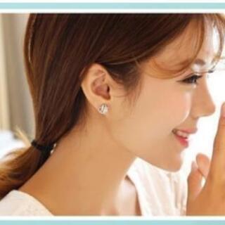 レディース パープル クリスタルピアスの画像