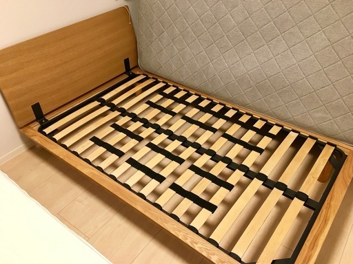 無印良品　MUJI 木製 ベッドフレーム セミダブル タモ材 ／ ナチュラル