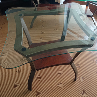 アメリカ輸入ガラステーブル　3点セットの画像