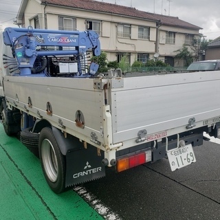 H18年式　三菱ふそう　キャンター　4段クレーン付き　タダノ　積載量3ｔ車  PA-FE70DBの画像