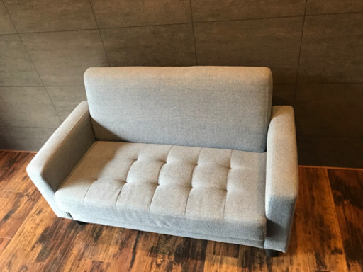 2人掛けソファ　ファブリック　ブルー