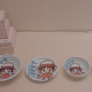 WA694◆)ONE PIECE/ワンピース ルフィ 染付食器セ...