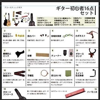 初心者向け 付属品贅沢な16点セット 旅行にもコンパクトギターの画像