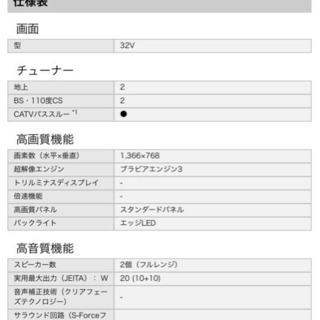 【引取先決定】SONY 32V型 BRAVIA KDL-32EX42Hの画像