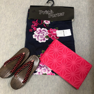 浴衣　帯と下駄のセット(新品)