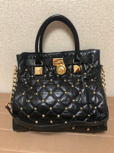 Michael Kors Black Studded Hamilton Bag 