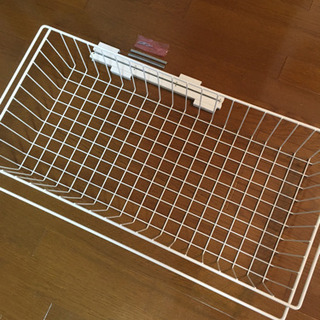 無印　スチールユニットシェルフワイヤーバスケット　幅84cmタイプ用の画像