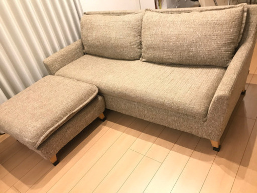 【日程調整中】ソファ　３人掛け　オットマン付き　ソファー