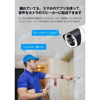 IP防犯カメラ 400万画素 夜間フルカラー防犯カメラ 屋外 家庭用 ネットワークカメラ WiFi 監視 防犯灯 監視カメラ スマホ モニター対応 防犯灯付き 人感センサーの画像