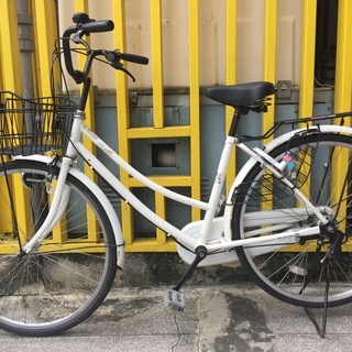 《レンタサイクル店使用》⑳中古車　26インチ　シティサイクル　ホワイト　3段変速付き