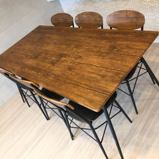 お洒落なテーブル&チェア 7点セット 美品