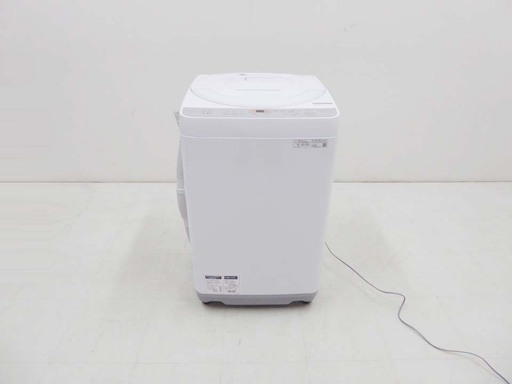 美品 2019年製 SHARP シャープ 保証付 洗濯機 ES-GE6C-W 6キロ