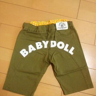 新品股切り替えハーフパンツ120カーキ ベビドBABYDOLLベ...