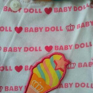 新品スウィーツ総柄ワンピース100ピンク/ベビドBABYDOLLベビードールの画像