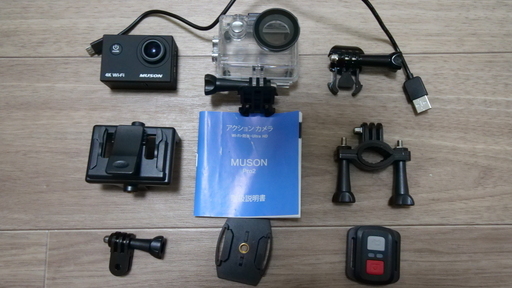 ※取引決定しました【4K高画質】MUSON(ムソン) アクションカメラ 4K WiFi搭載 1600万画素 SONYセンサー 30M防水