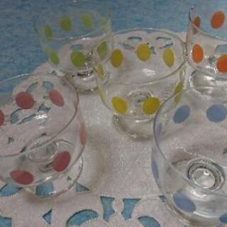 ☆☆ポップな水玉 デザート コンポート皿 アイスクリームに！お譲...