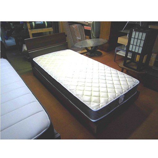 札幌 シングルベッド ライト付 2口コンセント付 マットレス厚さ200㎜ ダークブラウン シンプル 本郷通店