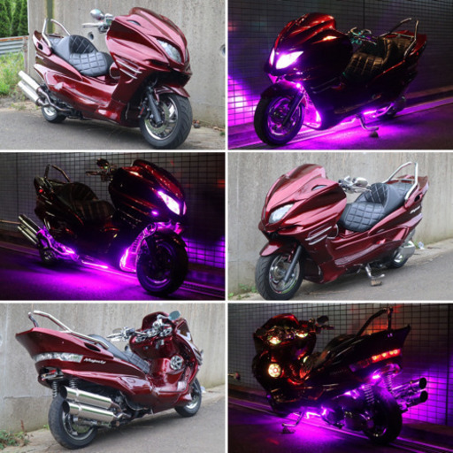 【YAMAHA マジェスティ】ワインレッド フルカスタム LED、スピーカー付き