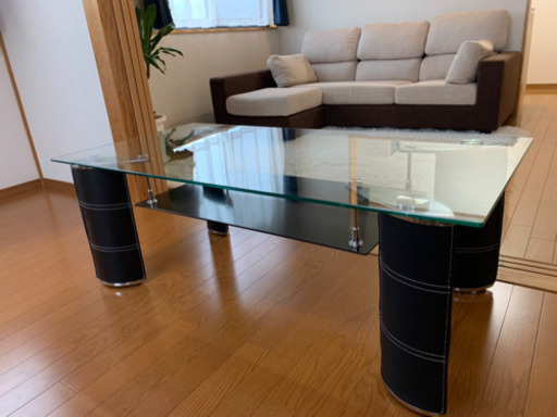ソファーとガラステーブル2点セット　美品