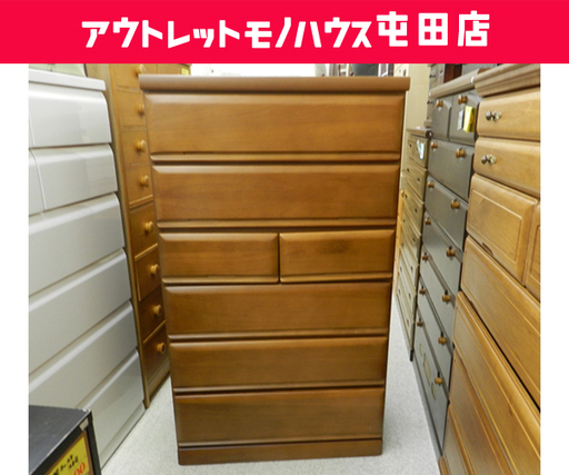 6段チェスト 箪笥 衣類収納 大引出レール付き 幅80cm×高さ137.5cm ☆ PayPay(ペイペイ)決済可能 ☆ 札幌市 北区 屯田