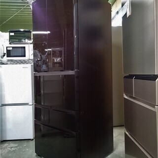 R1643) 東芝 6ドア GR-H560FV(ZM) 555L ガラストップ 自動製氷 2014年