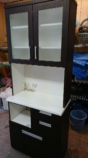 只今、商談中！！ニトリ（NITORI）キッチンレンジボード　食器棚　収納棚　ブラウン