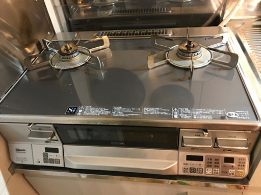 値下げ‼️リンナイ/ガステーブル& 防熱板(右強火力)都市ガス