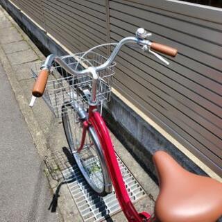 値下げ！　26インチ　おしゃれな　ファッションサイクル　（シティサイクル）　走行僅か、新品同様！　レッドの画像