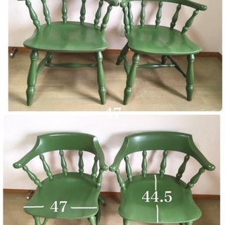 飛騨家具 柏木工 チェア 椅子４脚　 ヴィンテージ　ペイントリメイク