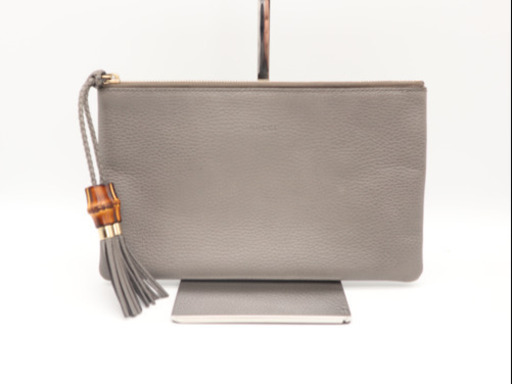 《GUCCI/カーフ クラッチバッグ》Bランク 449652 バンブーストラップ