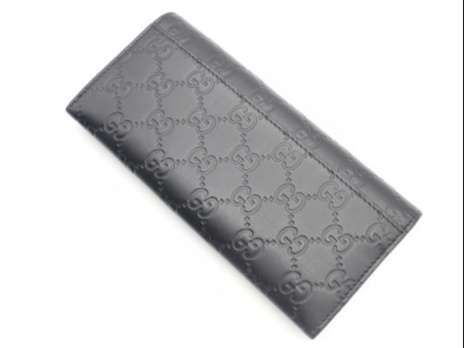《GUCCI/グッチシマ 二つ折り長財布》Aランク 481727 ブラック 極美