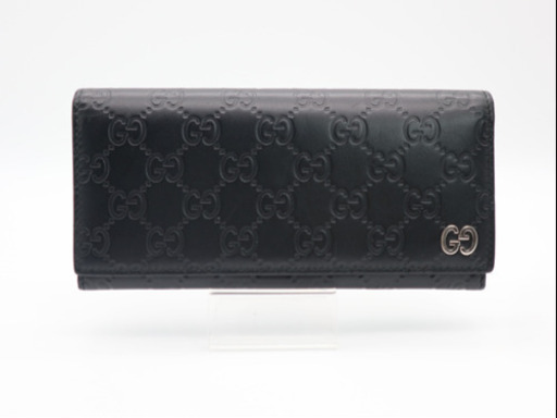 《GUCCI/グッチシマ 二つ折り長財布》Aランク 481727 ブラック 極美