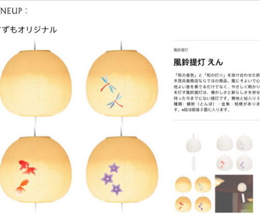 風鈴提灯 金魚　155年歴史の鈴木茂兵衛商店　新品