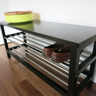 シューズラック・TVラック・ベンチ　黒の画像