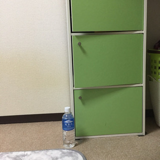 扉付きカラーボックス グリーン