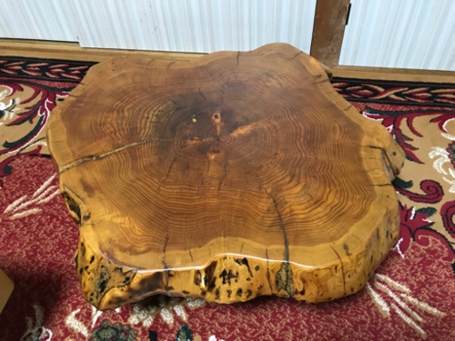 ☆希少☆切り株ちゃぶ台☆ 一枚板 座卓 無垢 輪切り 銘木 天然木